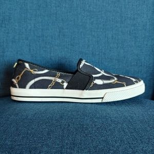 Lauren Ralph Lauren Women's Jinny Canvas Bit and Bridle Print Slip On Sneakers 7